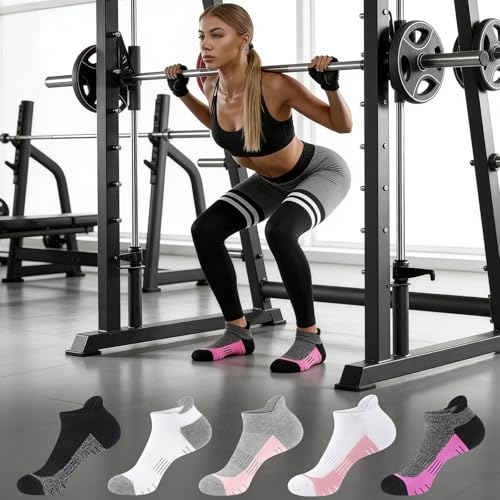 Image of cuangya Ankle Socks for Women - Athletic Low Cut Running Cushioned Socks (3-5 Pairs)