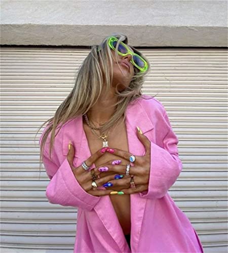 ADE WU Rectangle Sunglasses for Women Men Retro 90s Trendy Narrow Rectangular Sun Glasses Fashion Y2K Unisex Stylish4