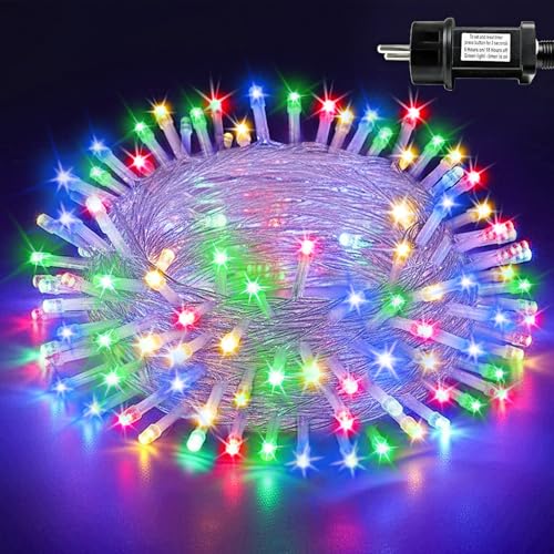 ZCLIKEU LED Lichterkette Außen Strom 10m Weihnachtsbeleuchtungm...