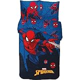 1 housse de couette de 140x200 cm : parfaite pour un lit simple, elle est décorée d'impressionnants motifs de Spiderman en pleine action, créant une ambiance dynamique et colorée. 1 taie d'oreiller de 65x65 cm : douce et confortable, elle complète l'ensemble pour une immersion totale dans l'univers de l'homme-araignée.