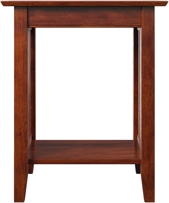 Walnut Mission Printer Stand with USB Charging Station