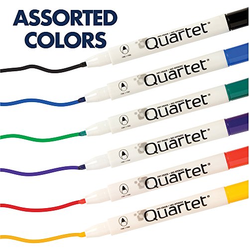 Quartet Dry Erase Markers, Whiteboard Markers, Fine Tip, Rewritables, Mini, Magnetic, Classic Colors, 6 Pack (51-659312Q) #TOP6