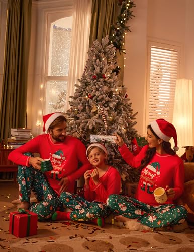 Ekouaer Men Pajamas Set Two Pieces Christmas Sets for Family Photo - image 6