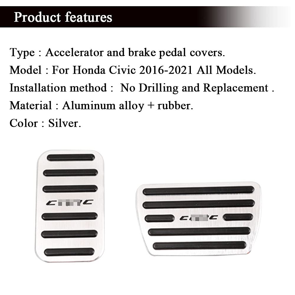 Buy Rifoda for Honda Civic Accelerator Gas Pedal Brake Pedal Cover Fit