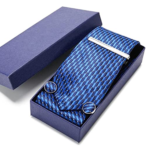 Set de corbata de seda 7.5 cm para hombre en caja de regalo