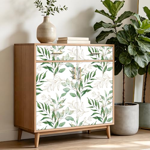 Papier adhésif pour meuble feuilles vertes pour une déco salon nature