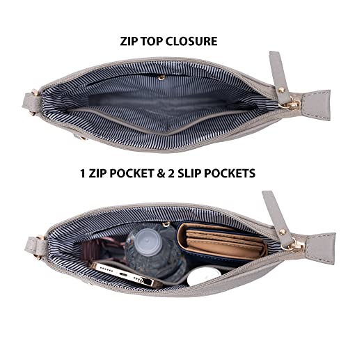 Image of Solene Crossbody Bag Functional Multi Pocket Messenger Purse Top Zip Closure Shoulder Handbag With Adjustable Strap