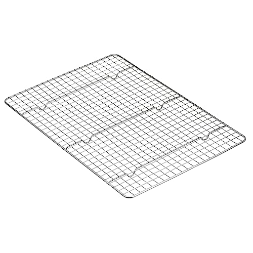 Image of Amazon Basics Ceramic Nonstick Baking Sheet & Cooling Rack Set, Dishwasher Safe, Oven Safe, Half Sheet Size, Gray, 1-Pack