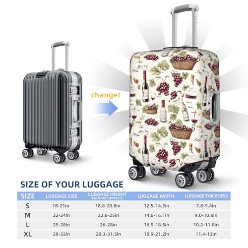 Luggage Cover Protector - Wine Grapes Print Suitcase Covers for Luggage Fit 29-32 Inch Suitcase2