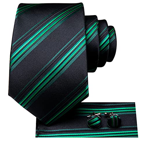 Image of Hi-Tie Men 63inches Tie Set Extra Long Necktie Paisley Tie Pocket Suqare Cufflinks Big and Tall Men Tie