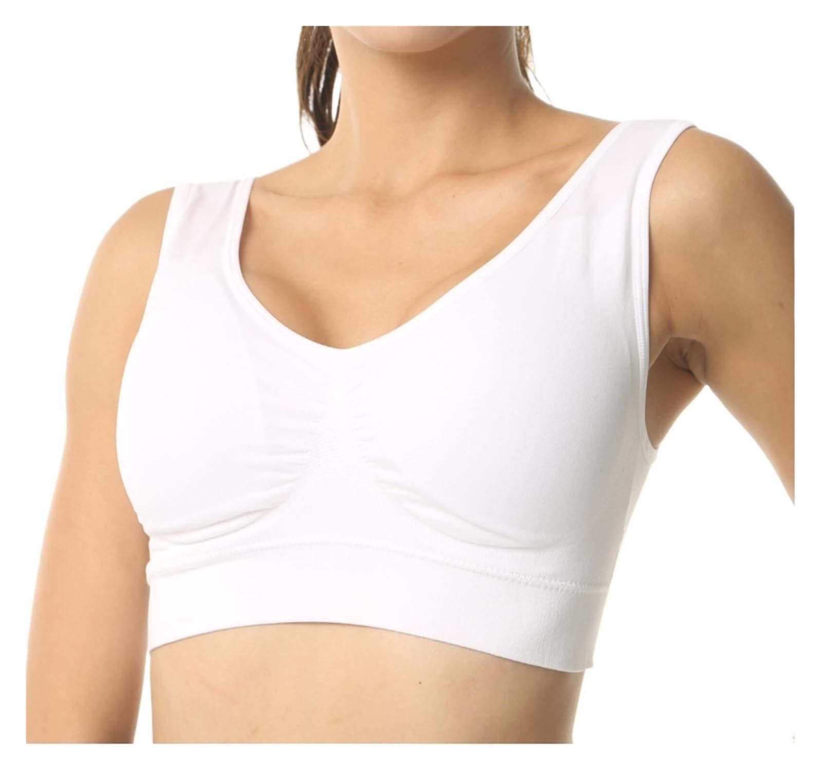 Reggiseno Sportivo Donna Reggiseno Sportivo Da Donna Fitness Corsa Yoga Reggiseno Elasticizzato Traspirante E Confortevole Senza Cuciture Comfort Reggiseno Sportivo(White,XL)