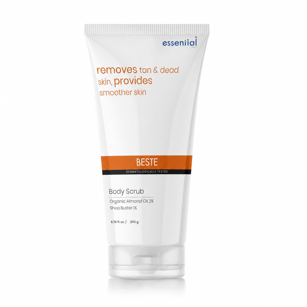 Body Scrub with 2% Organic Almond Oil & 1% Shea Butter Removes Tan & Dead Skin for Smoother Skin Exfoliating Exfoliator (200 g)-image-1