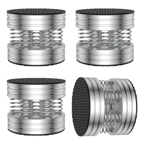 Tertullus Speaker Spikes HiFi Spring Isolation Feet Pad, 4PCS Aluminum Non-Slip Shockproof Stand Feet for Audio,Speakers, Subwoofers, Turntable DAC etc(Silver)