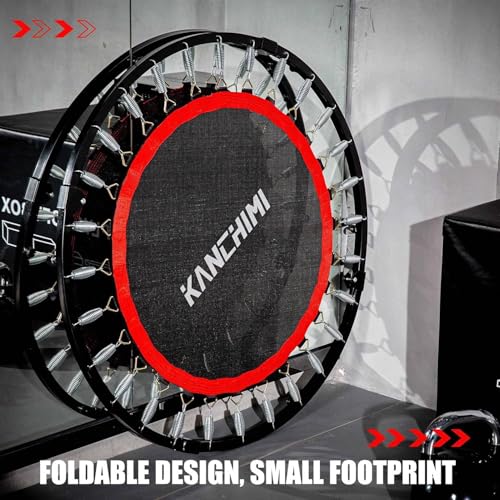 Kanchimi 40" Folding Mini Fitness Indoor Exercise Workout Rebounder Trampoline with Handle, Max Load 330lbs (Black, 48) by Kanchimi - Image 4