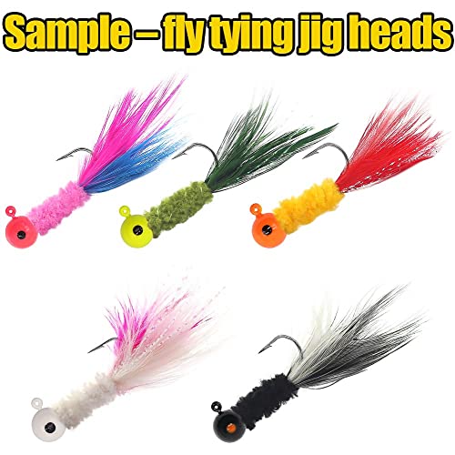 Fly-Tying-Jig-Heads Jig-Tying-Materials Diy Crappie Trout Flies (1/124 Oz-50 Pack) #TOP4
