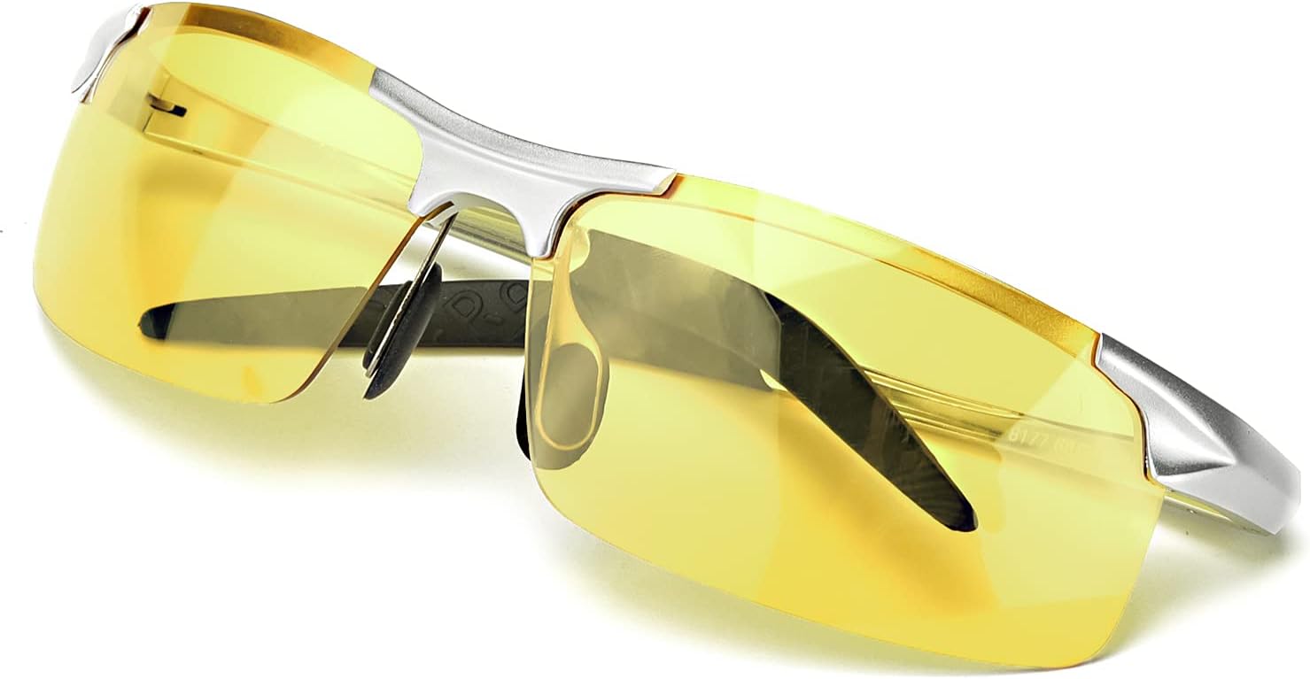 TJUTR Mens Photochromic Night-vision Glasses for Driving, Polarized Anti Glare Lens for Night-Driving Safety Day&Night