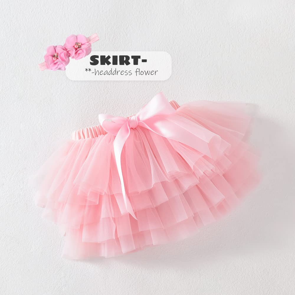 Baby Mädchen weicher flauschiger Tüll-Tutu-Rock Kleinkind-Mädchen-Tutu-Rock-Sets mit Blumen-Stirnband 2-teiliges Outfit