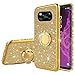 Produktbild Nadoli Glitzer Hülle für Xiaomi POCO X3 NFC,Kristall Diamant Strass Bumper mit 360 Ring Kickstand Silikon Schutzhülle Handyhülle Frauen Mädchen für Xiaomi POCO X3 NFC,Gold