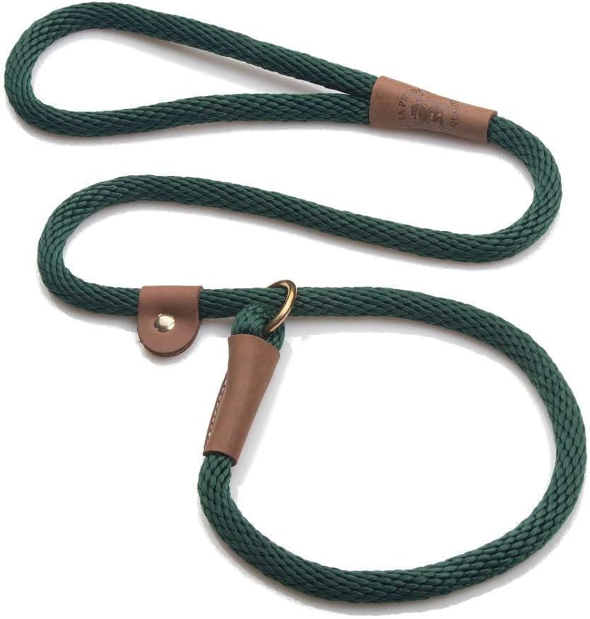 Slip Leash - Dog Lead and Collar Combo - Made in The USA - Hunter Green, 1/2 in x 6 ft - for Large Breeds