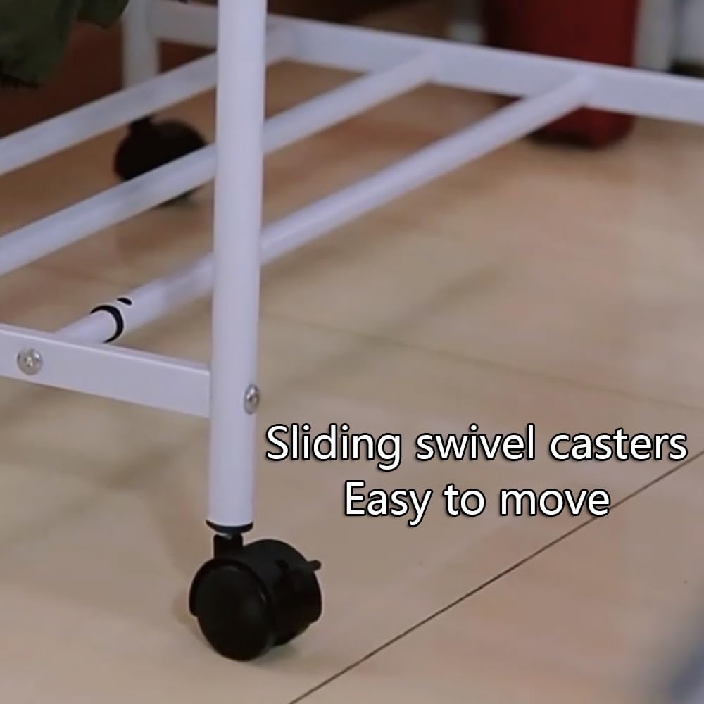 Perchero extraíble para Pantalones, Perchero telescópico con Ruedas, Organizador Ajustable con Ruedas para 24/30 Pantalones, Vaqueros y Faldas - Solución de Almacenamiento para armarios, neg