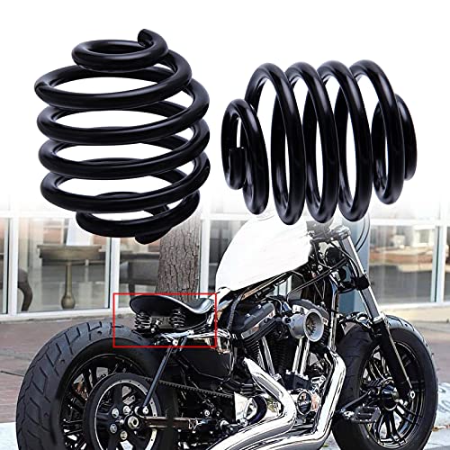 Image of 2 Inch Black Motorcycle Barrel Coiled Solo Seat Spring Bracket Hardware Mount Kit For Bobber Chopper Custom