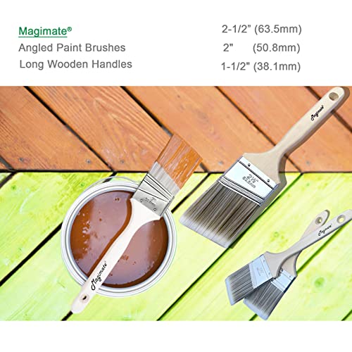 Magimate Wood Stain Brush Pack - Angled Sash Paint Brushes House Painting Emulsion Gloss Staining Brushes Wall Touch Up Furniture Varnish Brush - Set of 5 7 Magimate Wood Stain Brush Pack - Angled Sash Paint Brushes House Painting Emulsion Gloss Staining Brushes Wall Touch Up Furniture Varnish Brush - Set of 5 - Image 7