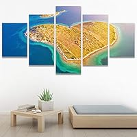 SIGNWIN 5 Panel Canvas Wall Art Modern Art Aerial Expressive Global Landscape Mountain Multicolor Photography for Home Decorations Ready to Hang - 60