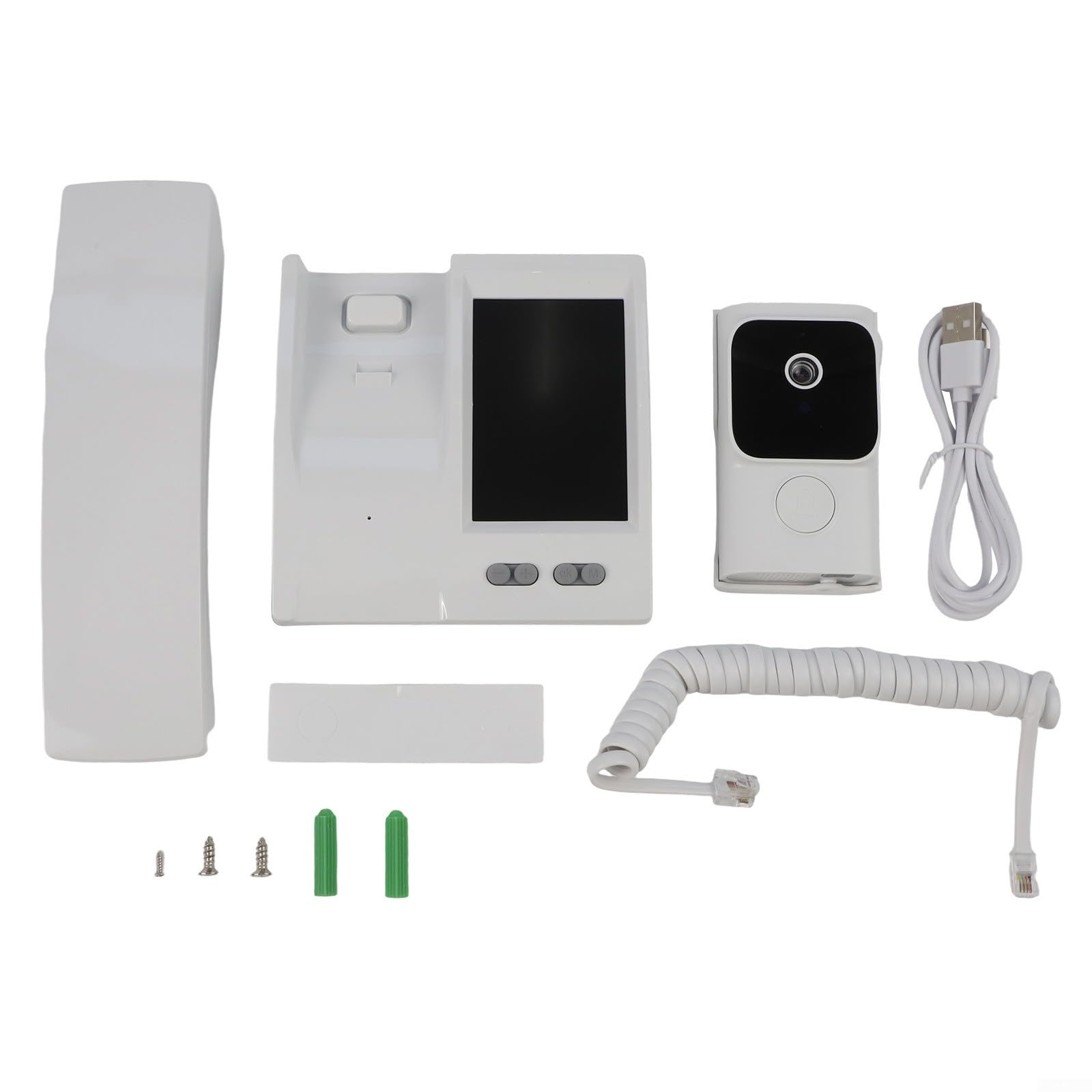 Intercomunicador inalámbrico para puerta con pantalla HD de 3 5 pulgadas, comunicación bidireccional e infrarrojos para seguridad en el hogar (blanco)