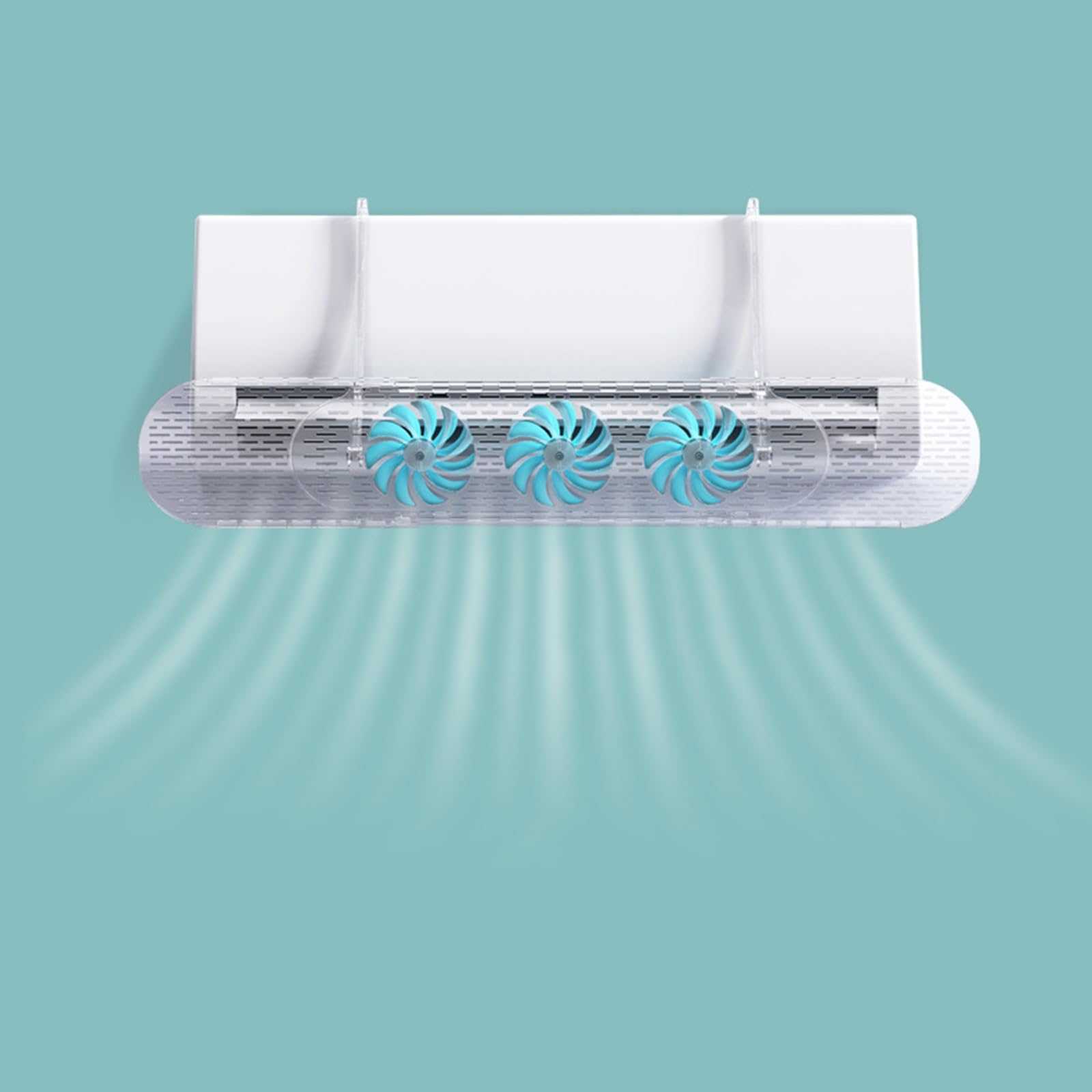 YGER JZGB A/C Vent Deflector, Air Conditioner Deflector with Fan, Adjustable Panel, No Need to Punch Holes, PS Material for Wall Mounted Air Conditioner