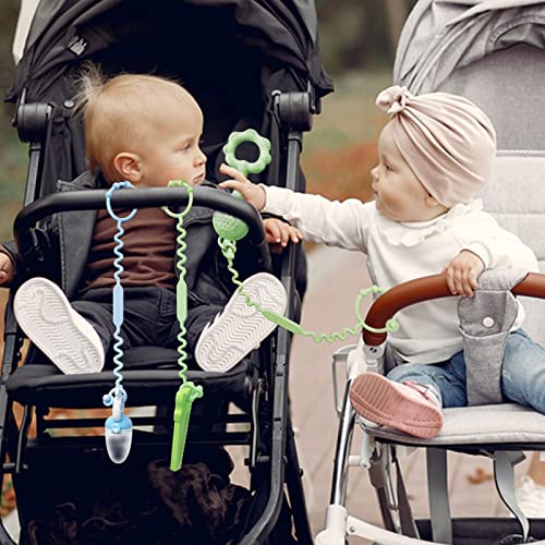 Toy Straps For Baby, Pacifier Holder Clip With Self-Adjusting Bayonet, Pure Silicone Material Without Bpa; Can Be Used For Teethers, Feeding Bottles, Toys, Baby Cribs, High Chairs(Blue-3Ps) #TOP3