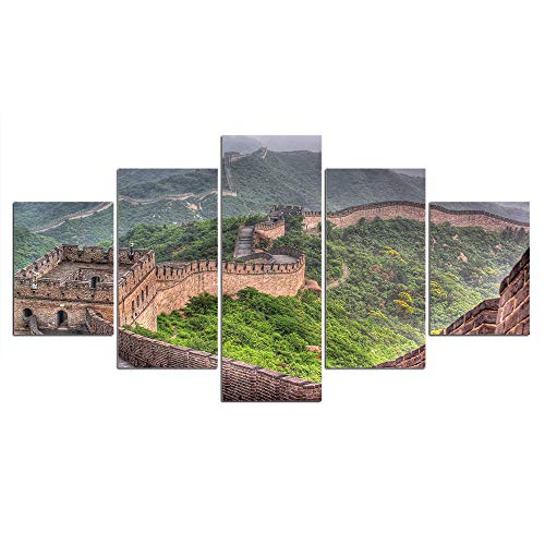 Cuadro de pared multipanel, 5 piezas, impresión sobre lienzo, pintura de la gran pared, imágenes artísticas para decoración moderna del hogar, 150 x 80 cm, papel pintado (completamente enmarcado)