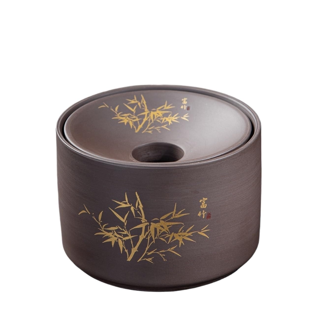 Ashtrays Round Purple Clay Ashtray Funnel Lid for Home Living Room Office Tea Table to Prevent Flying Ash Decor