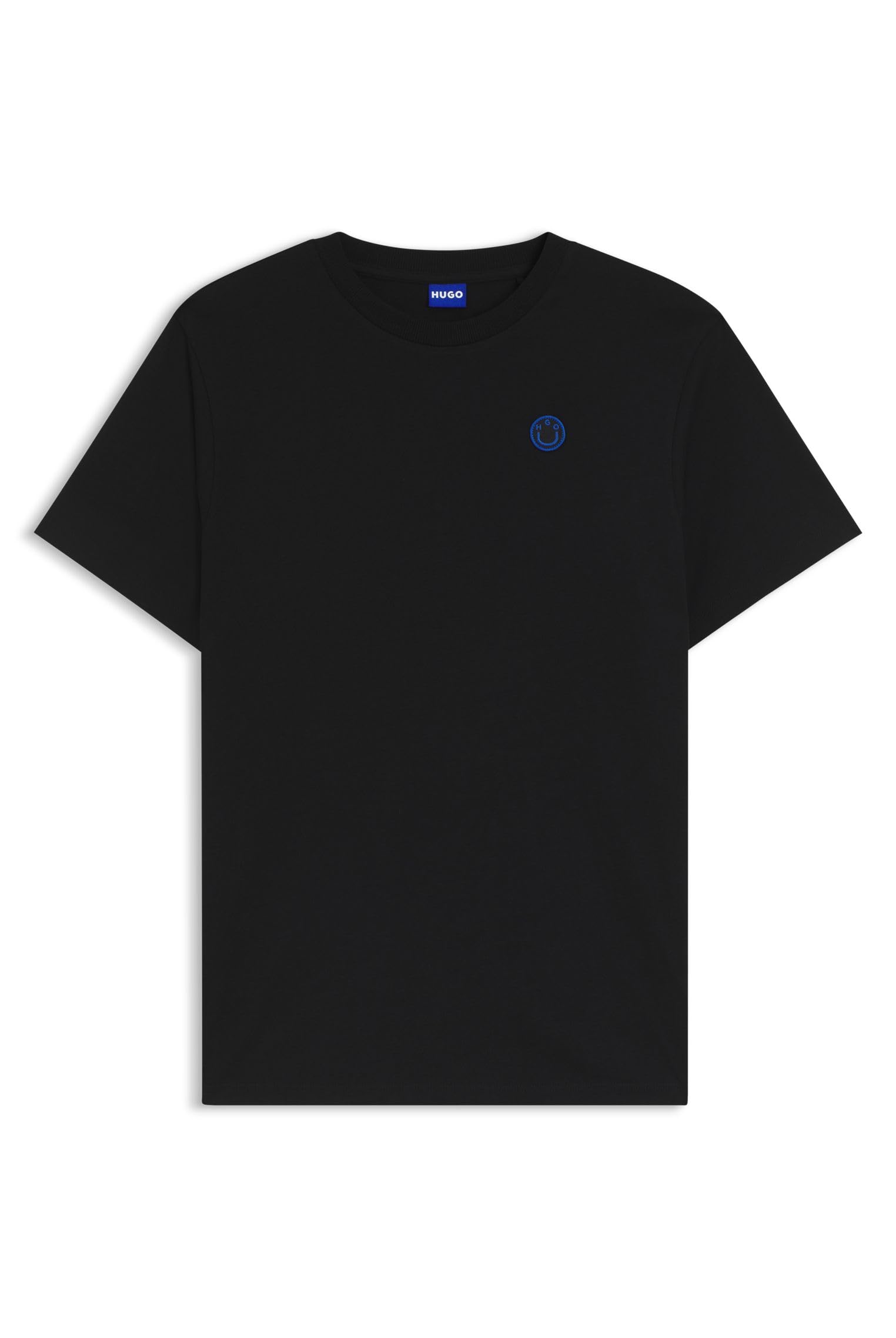 HUGO Womens Vintage Tee B Logo-Badge T-Shirt in Cotton Jersey Black