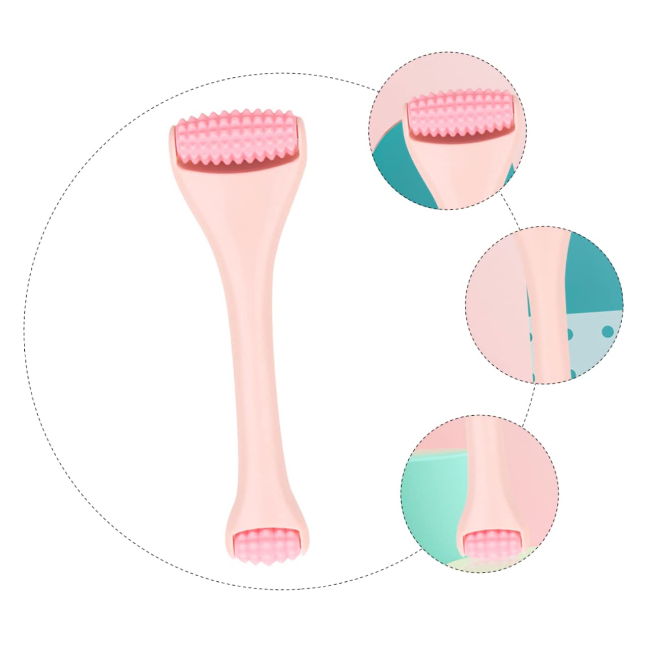 Didiseaon 3 Piezas Rodillo De Hielo De Masaje Rodillo Para Ojos Rodillo Facial De Jade Masajeador De Piel Facial Portátil Mango De Abdominales Rosa La Cara Mujer Máscara De Ojos