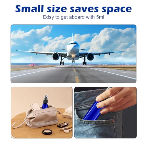 60ml Glass Spray Bottles, Refillable Blue Glass Atomizer with Fine Mist Spray, Reusable for Essential Oils, Hair Care, Aromatherapy, Perfumes, Cleaning, 2 Pack - Image 8