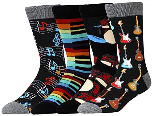 AFADER Mens Funny Cozy Dress Cotton Socks for Men Novelty Crazy Crew Socks Size 7-12 (AF-55)