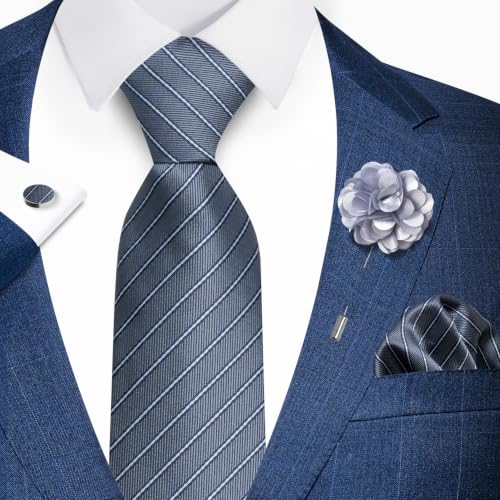 Image of joy alice 70 Colors Ties Set Men Mixed Color Necktie Handkerchief Cufflinks Brooch 3.15 Formal