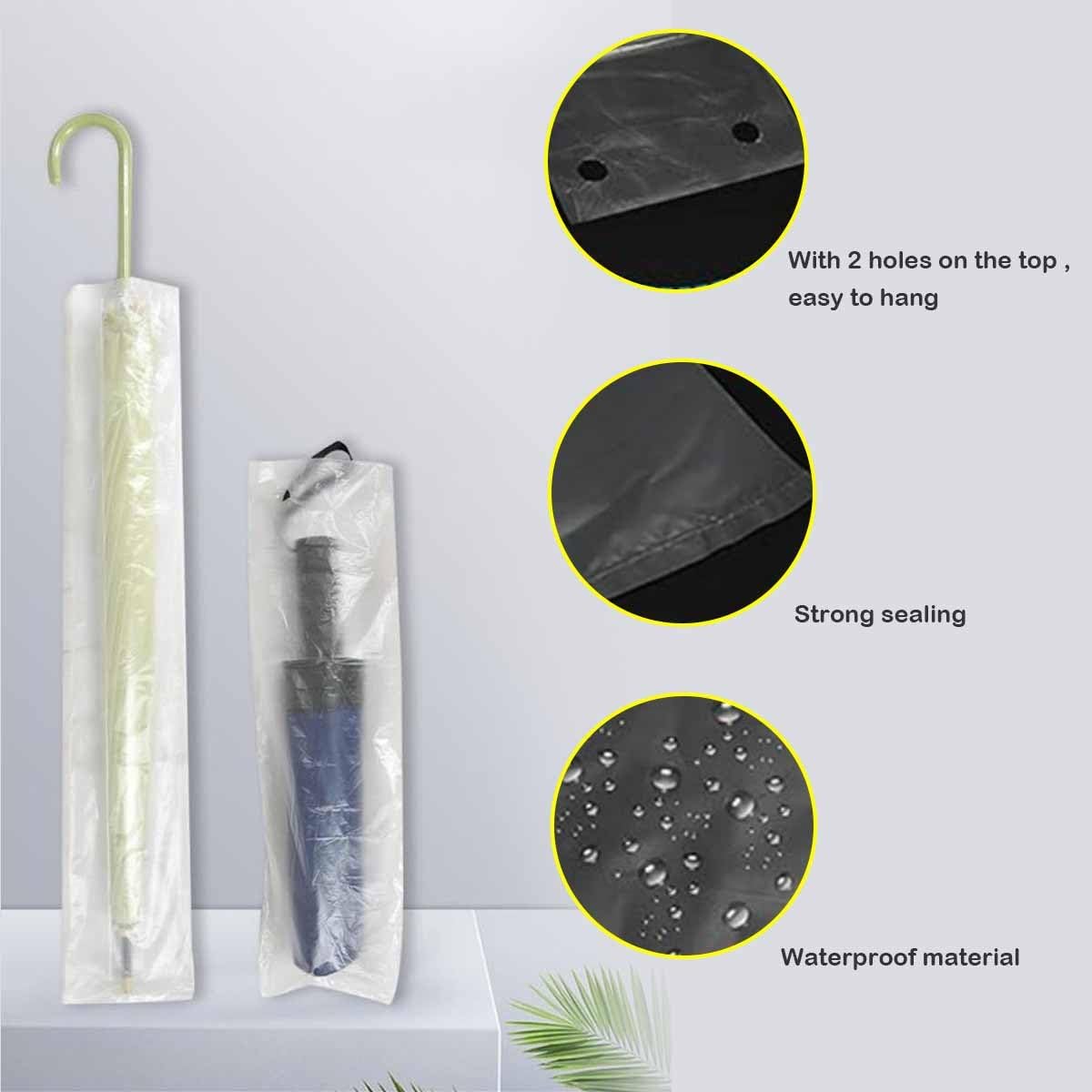 Fundas transparentes desechables for paraguas húmedos, bolsas de lluvia for paraguas de ajuste universal resistente, soporte for paraguas desechable impermeable, bolsas de lluvia for paraguas de plást