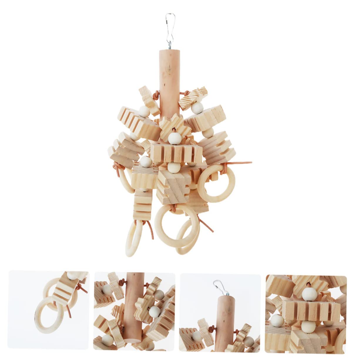 YARNOW 2piezas Juguete De Madera para Pájaros para Masticar y Moler Accesorio De Entretenimiento para Periquitos y De Jaulas Actividad Física y Diversión