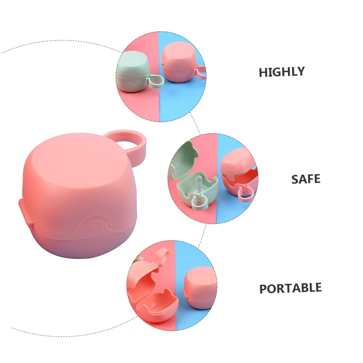 ORFOFE 4pcs Pacifier Cases Box Holder Case Teether Box Portable Easy-Clean for Home and Travel Random Color