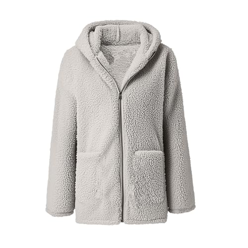 Womens Thermal Fuzzy Hooded Plain Jackets Hoods Outfits for Women Long Sleeve Faux Winter Fall 20253