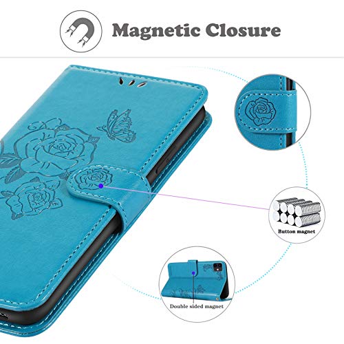 Vinanker Case For Samsung Galaxy S9, Premium Leather Flip Wallet Cover With Card Slots Phone Case For Samsung Galaxy S9 (Turquoise Blue) #TOP4