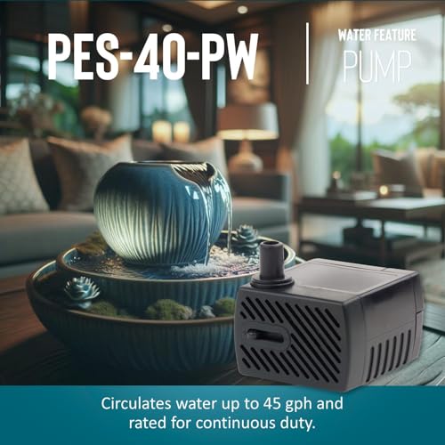 Image of Little Giant PES-40-PW 115-Volt, 45 GPH Magnetic Drive Fountain Pump with 6-Ft. Cord, Black, 566713