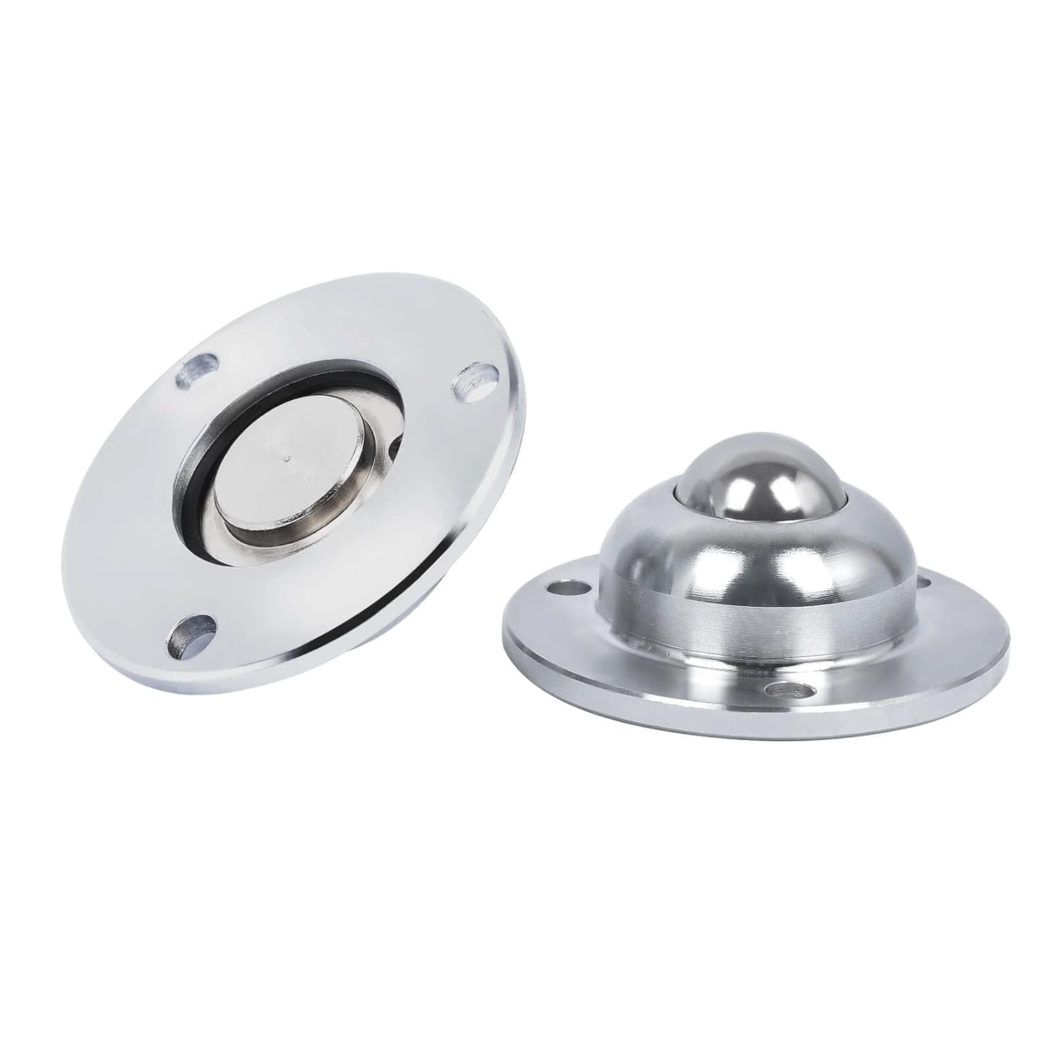 Roller Ball Transfer Bearing Caster - Flange Mounted Unit for Transmission Equipment Conveyor 1 Inch 3 Hole Universal Rotation Roller Bearing Steel & Carbon Steel,1160 Lbs Total Load Capacity Set of 4