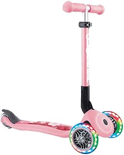 ZHZHUANG Toddler Scooter for Kids Ages 3-12 Years Old Boy Girl with 3 Wheel Led Lights, Extra-Wide Kick Scooter with 4 Adjustable Height and Lean-to-Steer,Pink