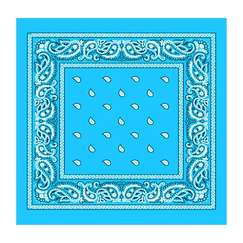 WedDecor Sky Blue Cotton Bandana Head Scarf 55cm, Pack of 1
