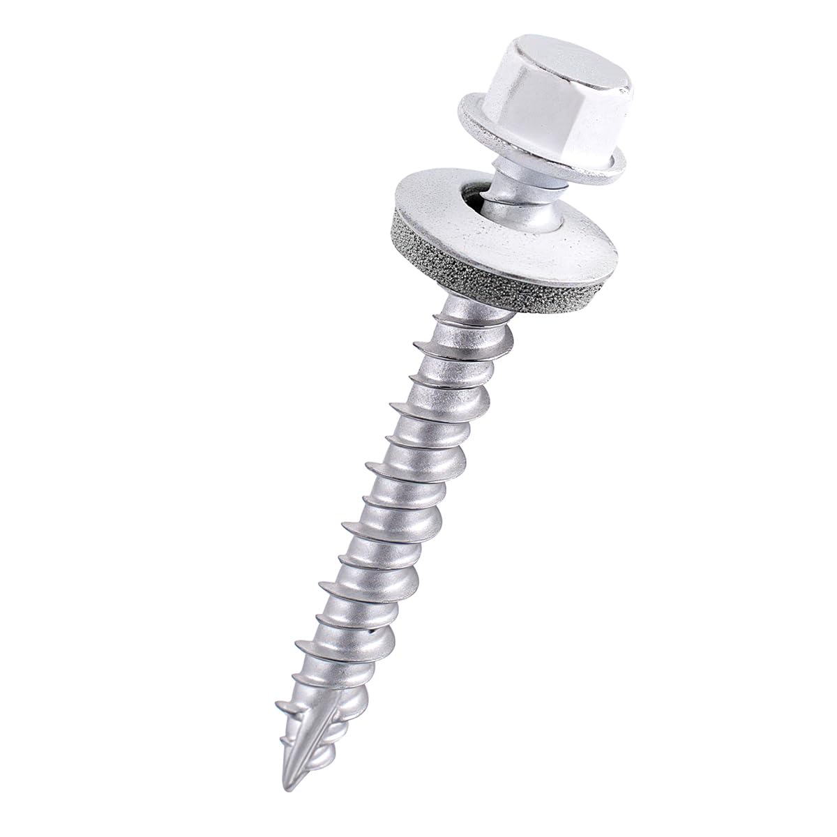 50 Pcs #10x1-1/2 White Metal Roofing Screws for Corrugated Roofing