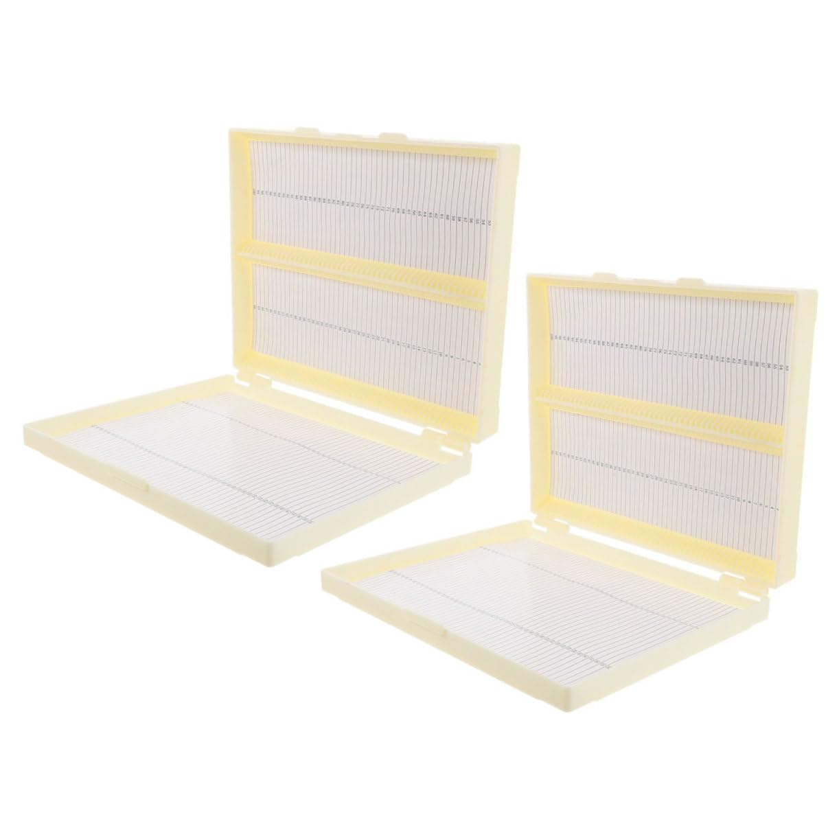 CIYODO 2pcs Boxes Microscope Slide Case Abs Beige Lab Microscope Slide Holders Microscope Slide Storage Holder Microscope Slide Storage Case