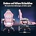 ALFORDSON Gaming Stuhl Gamer Stühle RGB LED Racing Gamer-Stuhl PC-Gaming-Sessel Massage Bürostuhl ergonomisch Fußstützen, Schreibtischstuhl, Neigungswinkel 90-150°,180 kg belastbar, Rosa
