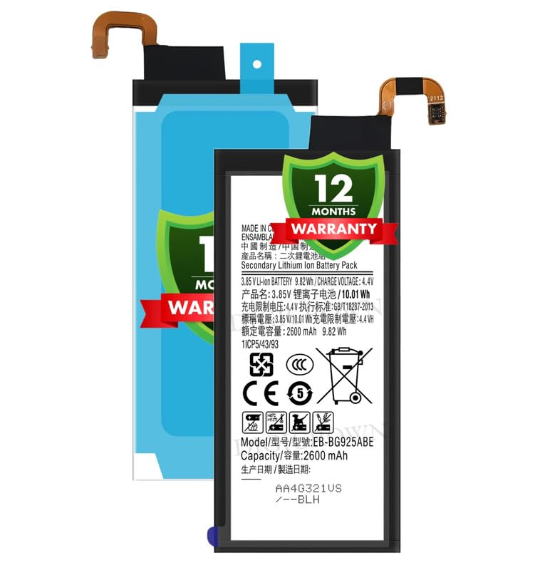 Image of Original EB-BG925ABE Battery Compatible for Samsung Galaxy S6 Edge - (2600mAh) - 1 Year Warranty DF7